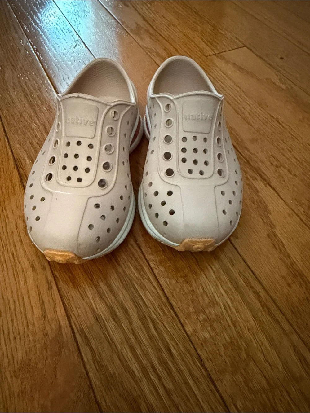 Native Kids Water Shoe Slip-On in Beige with Tan Accents